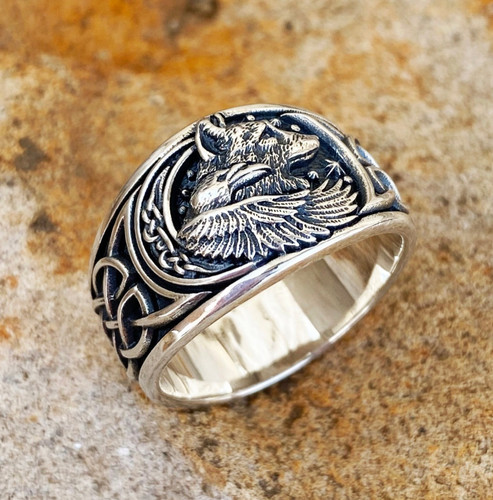 Norse viking wolf and raven - viking,