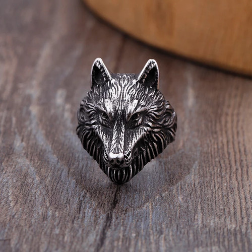Stainless steel biker wolf - stainless,