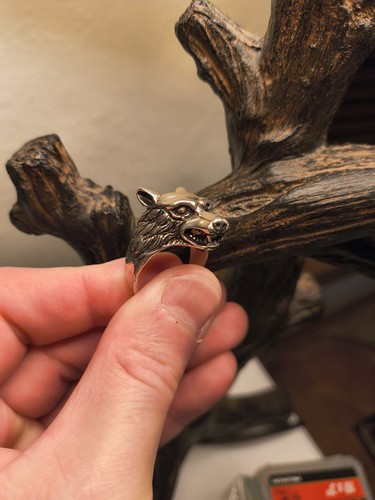 Large sterling silver wolf - sterling,